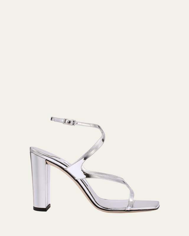 Azie Metallic Ankle-Strap Sandals
